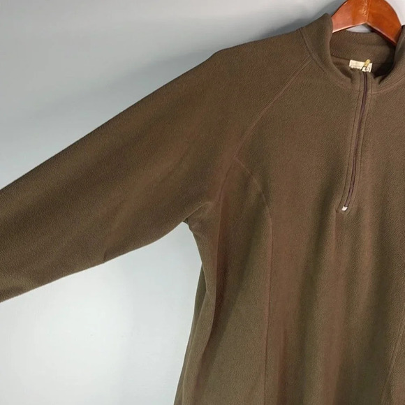 L.L.BEAN Fleece Half Zip Pullover Sweater Brown Long Sleeve Mock Gorpcore L - Picture 5 of 10